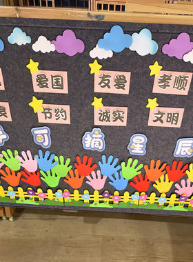 幼儿园可摘手掌照片文字主题
