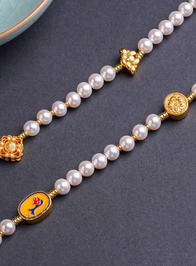 原创设计吊坠挂绳锦鲤锁配链金锁挂链毛衣链条烧蓝福牌配件2024秋