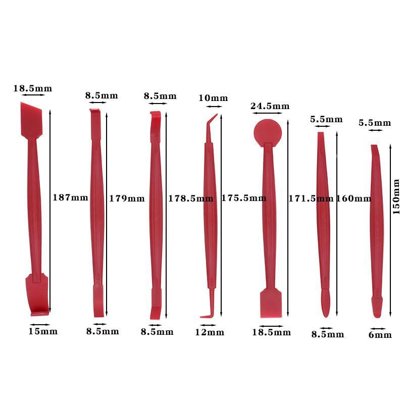汽车贴膜收边工具7件套车身车窗改色膜塞边隐形车衣缝隙刮板收边 - 图0