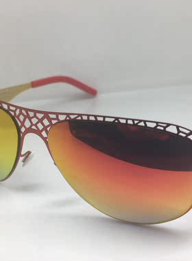德系无螺丝model Epicest红色镂空飞行员款太阳镜