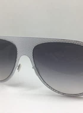 德系 无螺丝 白色镂空飞行员款太阳镜墨镜男女通用