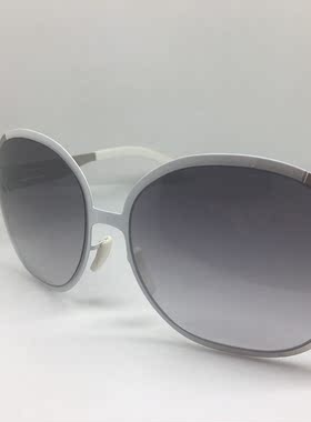 德系无螺丝AC! BERLIN  白色银色大框太阳镜墨镜