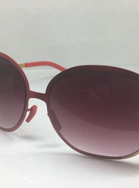 德系 无螺丝model Rocktacular 红色金色大框太阳镜墨镜