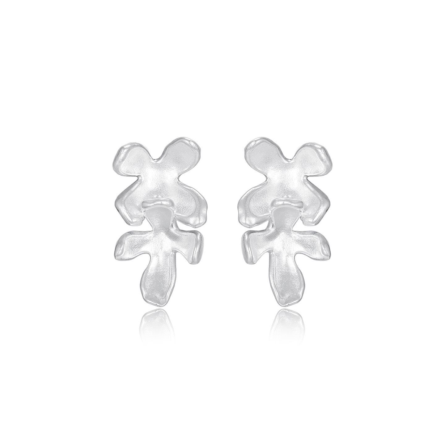 ZHAO ACAP原创设计双桂花925银耳环高级感耳钉百搭气质耳饰,淘宝优惠券,粉丝福利购,淘宝优惠卷