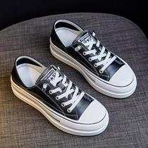 Tide Cards New Pine Cakes Thick Bottom Light Two Wear Casual Boards Shoes Women Fashion Briefs genuine leather One foot Pedal Temperament Single Shoes