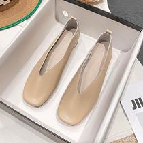 European Standing Style Thick Heel Single Shoes Women Advanced Feel 2023 New Fall No Tired Feet Soft Bottom Low Heel Grandma Shoes