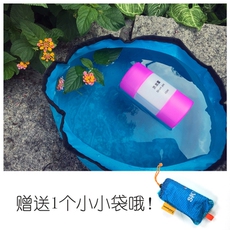 Упаковка угол 。水盆圆型桶露营可折叠旅行洗漱菜脸迷你卫生出差用具pvzc便携式