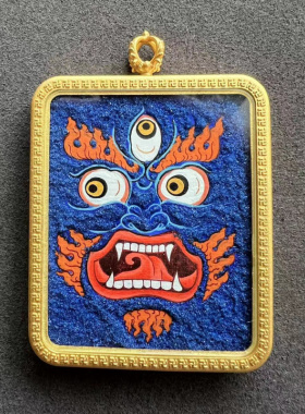 矿砂手绘唐卡矿物颜料唐卡吊坠乌