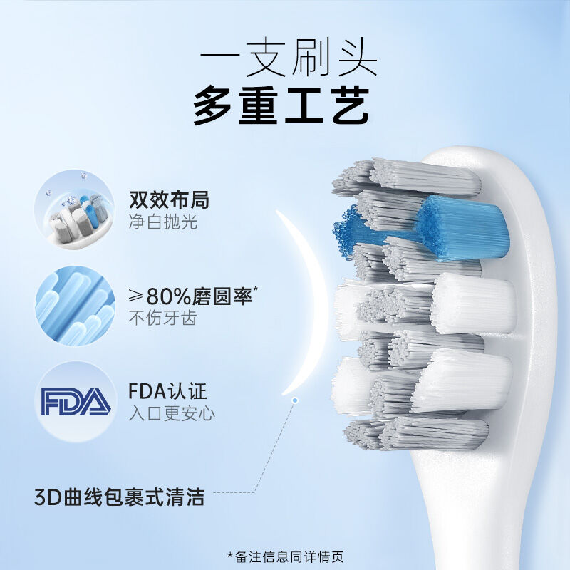 usmile电动牙刷头杜邦进口褪色软毛刷头一年4支装专业款+亮白款4 - 图0