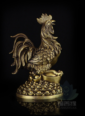 速发纯黄铜鸡摆件元业鸡摆吉大利鸡大家居饰品大件开宝礼品