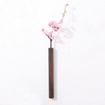 Burn Tung Wood Solid Wood Wall-mounted Flower Insertion Day Style Creative Hydroponic Flower Flower Arrangement Room Art Dry Flower Pendulum vase