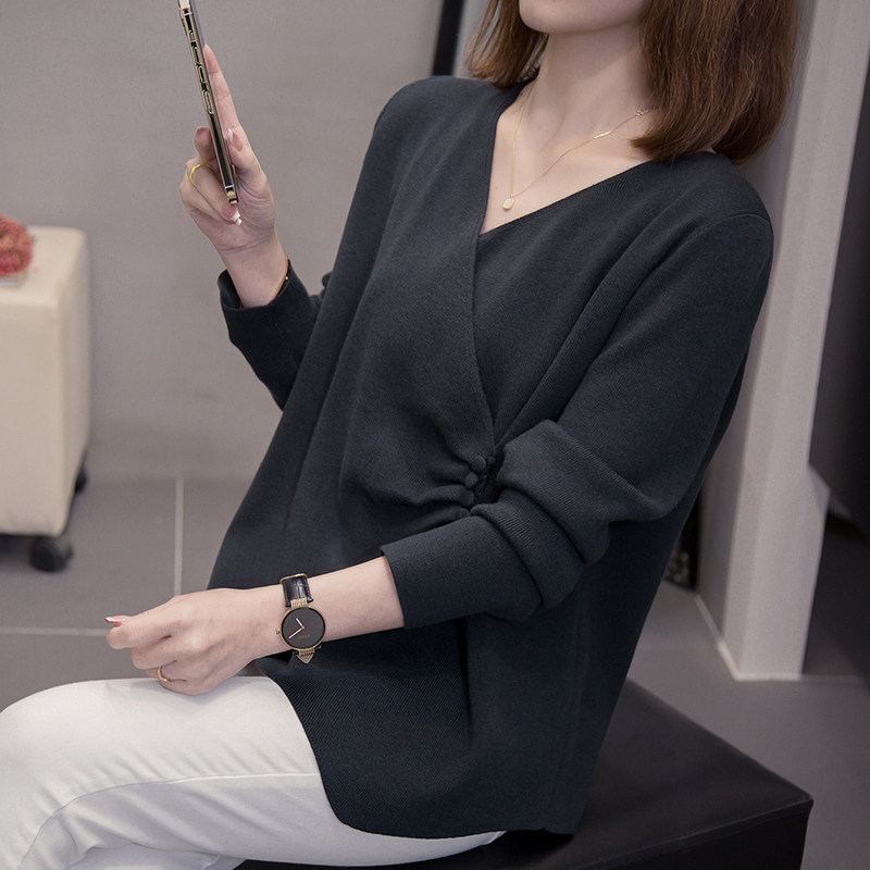 2026新款爆款v领针织衫女内搭打底衫外穿大码胖mm遮肚子显瘦上衣,淘宝优惠券,粉丝福利购,淘宝优惠卷