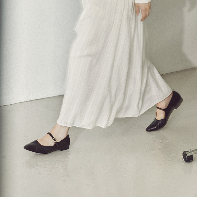 Flattered Camila女士尖头平底玛丽珍鞋手工羊皮复古皮鞋通勤单鞋,淘宝优惠券,粉丝福利购,淘宝优惠卷