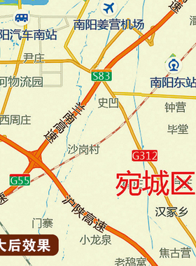 新款南阳市地图定制行政区划图挂图打印仿红木家用办公室高清贴图