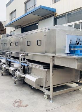 全自动周转筐清洗机 水果洗筐机价格 海鲜喷淋洗框机机定制