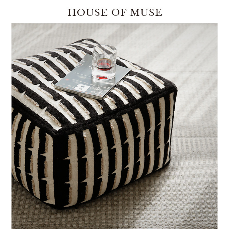 缪斯家 "岁月"中古立体绣花坐墩榻榻米脚踏家用客厅懒人沙发蒲团,淘宝优惠券,粉丝福利购,淘宝优惠卷