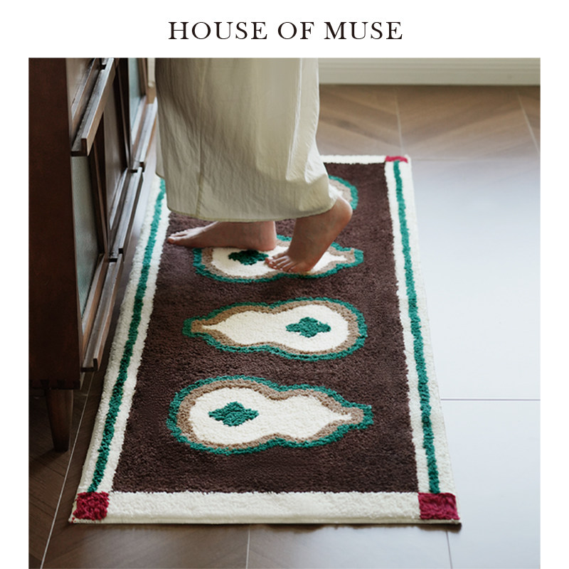 缪斯家 "福禄双全"中古风地毯客厅卧室床边毯防滑玄关入户地垫,淘宝优惠券,粉丝福利购,淘宝优惠卷