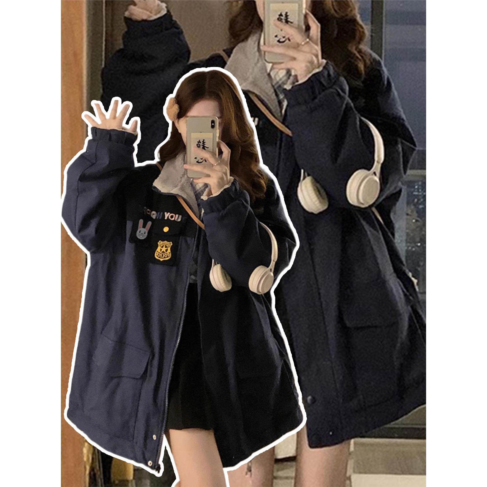 大码女装双面穿绿色派克服外套女冬季新款胖mm加厚保暖羊羔毛棉服,淘宝优惠券,粉丝福利购,淘宝优惠卷