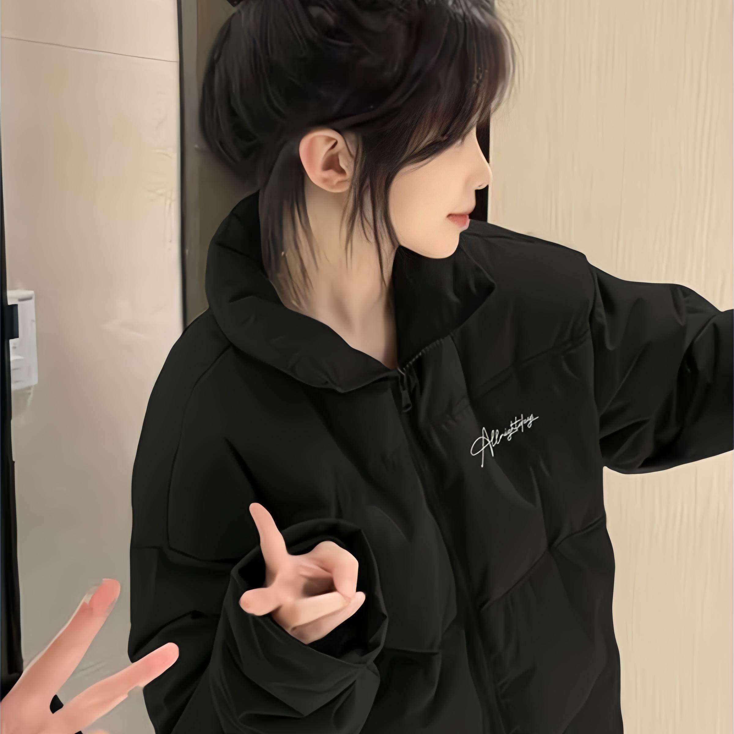 黑色宽松百搭羽绒棉服女大童冬季初中高中学生面包服外套棉衣棉袄,淘宝优惠券,粉丝福利购,淘宝优惠卷