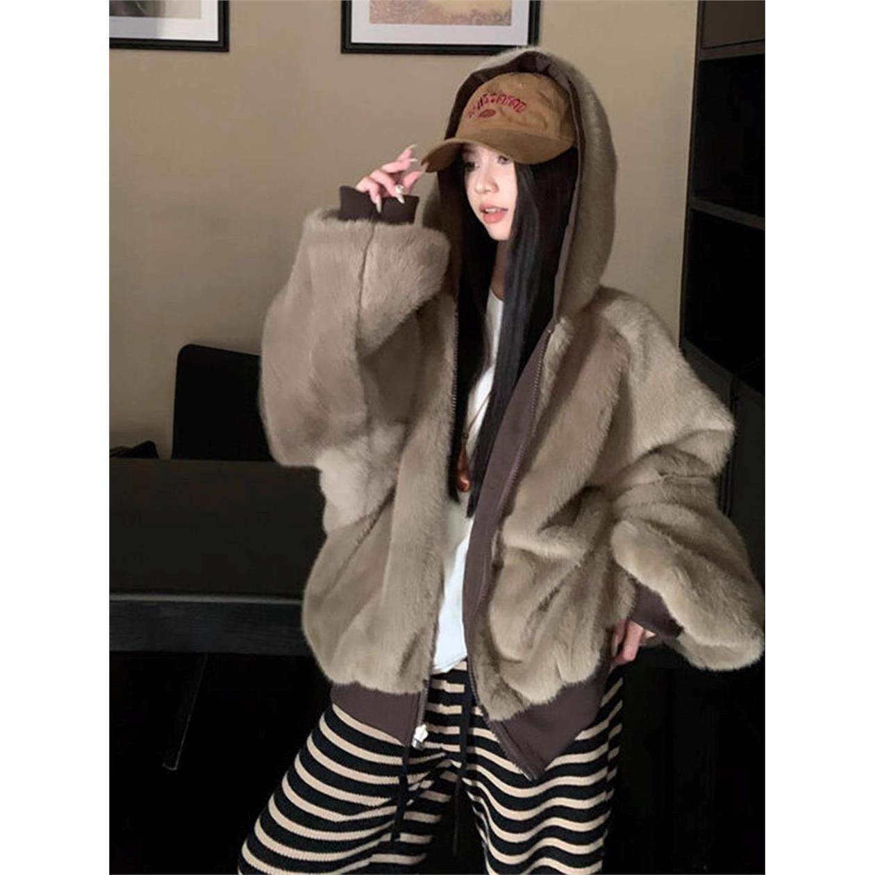 美拉德座山雕加绒棉服女2025冬季新款两面穿小个子慵懒感爆款外套,淘宝优惠券,粉丝福利购,淘宝优惠卷