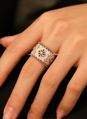 法国gentle motto手工意大利布qi拉缇蕾丝分色推荐戒指女