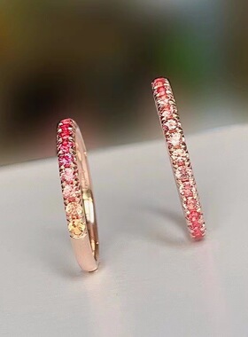 法国Gentle Motto铜材质镶嵌戒指日出日落色粉色宝石渐变色彩