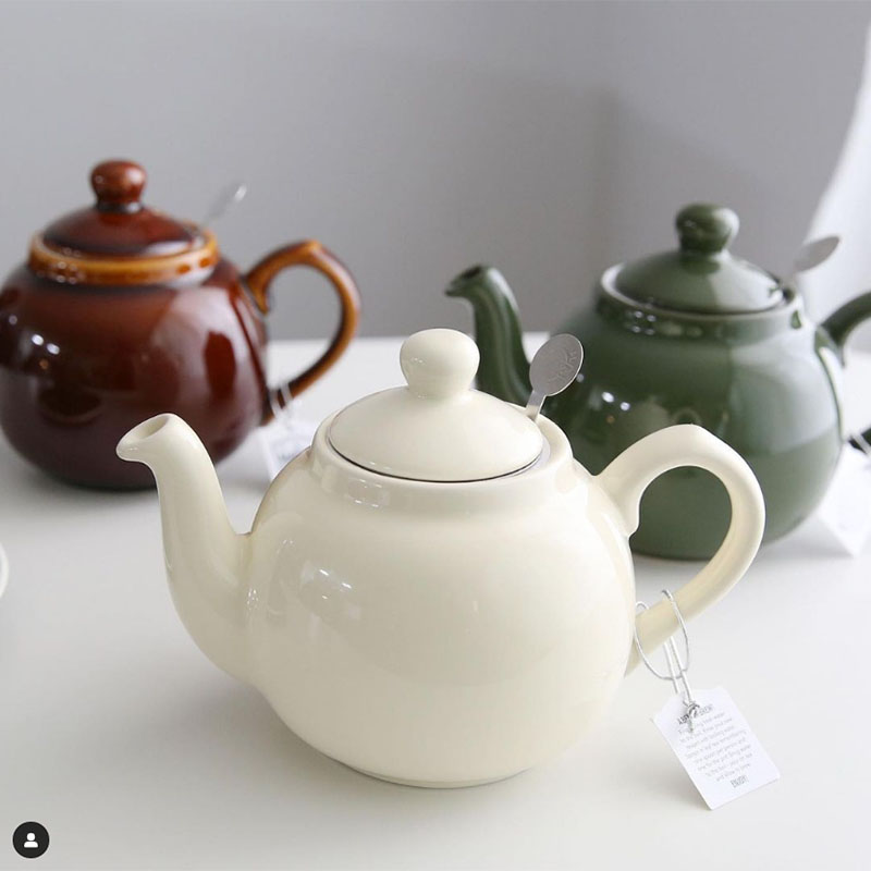 London Pottery英国进口陶瓷茶壶耐热咖啡壶日系轻奢田园风带滤网-图0