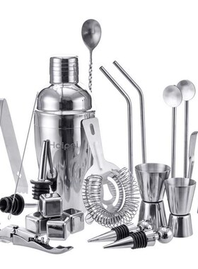 22PCS Mojito Cocktail Bar Shaker Mixer Maker Muddler Barware