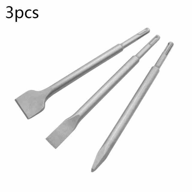 3 Pcs/Set SDS Plus Flat Chisel Point Chisel Bit Impact Drill_虎窝淘