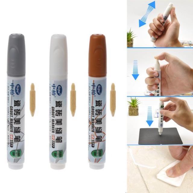 1 pc Grout Pen Tile Gap Repair Pen White Tile Refill Waterpr - 图0