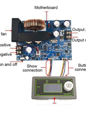 50V 20A 1000W Adjustable DIY Step-down Power Supply Module C