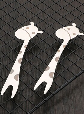 1PC Stainless Steel 2 Tines Giraffe Fork Dessert Cake Fruit