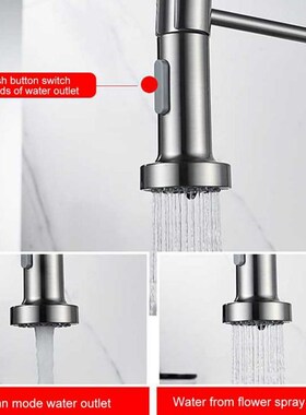 Brushed Brass Nickel Hot and Cold Kitchen Faucets Sink Fauce