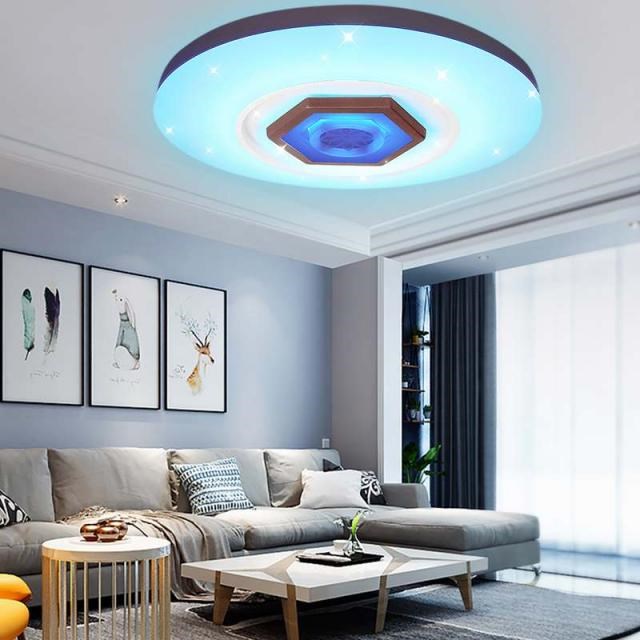 Unique 300W RGB Dimmable Music Ceiling Lamp Remote&APP contr - 图0