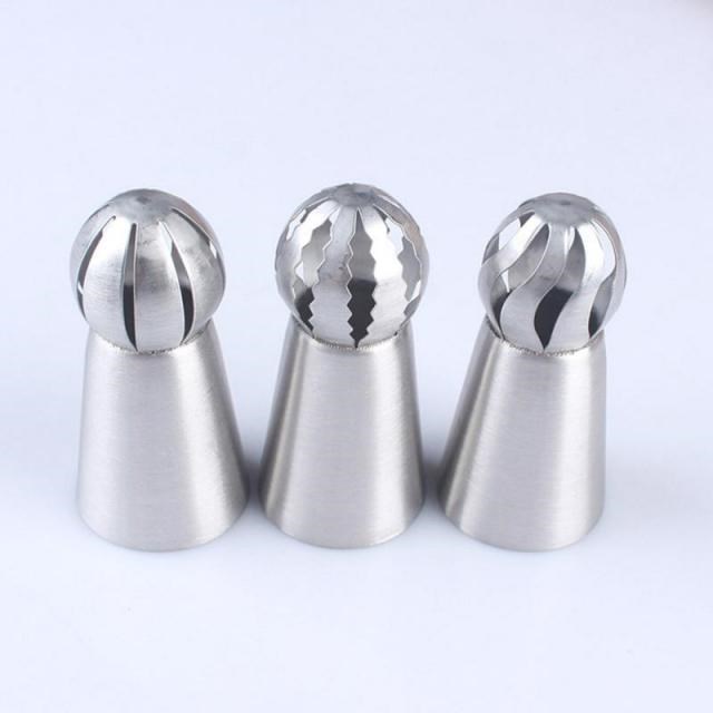 3Pcs/Set Flower Icing Piping Nozzles Tips Sphere Ball Kitche - 图2