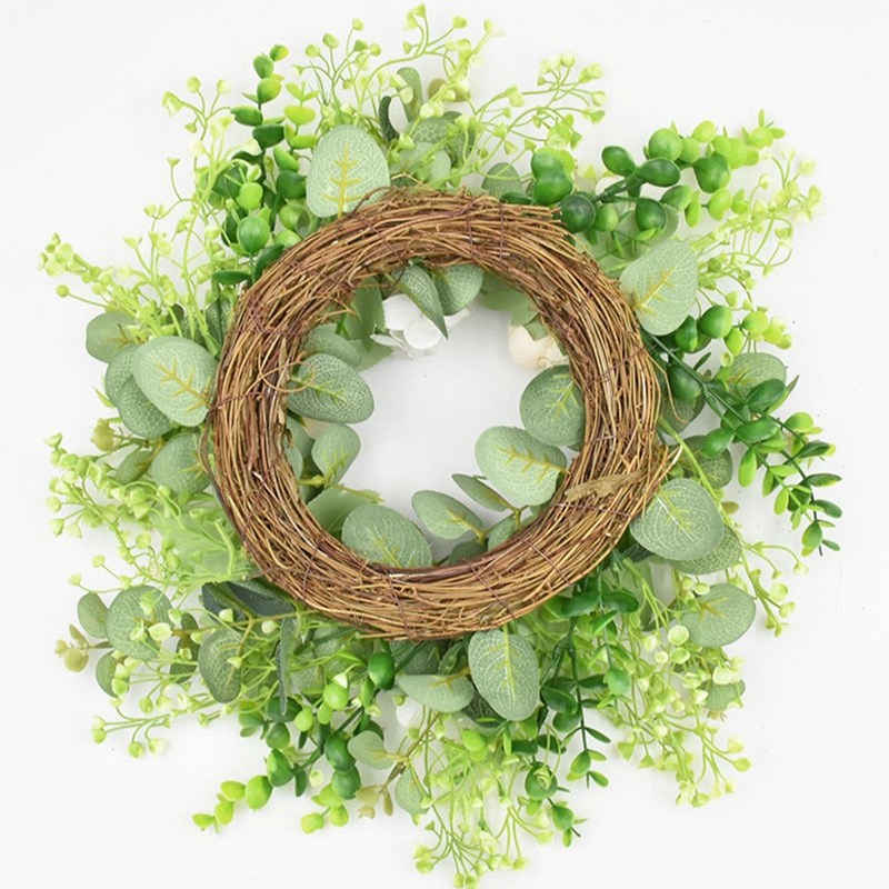 Artificial Eucalyptus Hydrangea Wreath Spring Summer Wreath - 图2