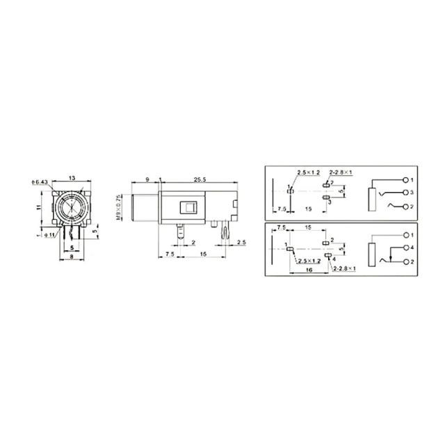 5PCS 6.35mm 1/4 2Pin Female Audio Stereo Phone Jack Headphon - 图3