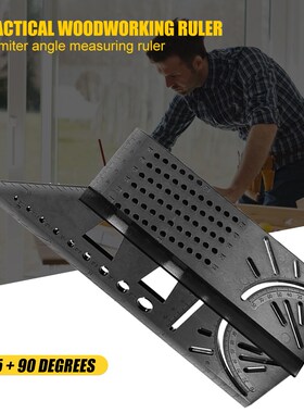 45+90 Degree WoodWorking Ruler Square Woodworking Scribe Mea