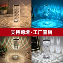 Cross Border Rose Crystal Lamp Rabbit Year Ambience Light Creativity Decoration Table Lamp Restaurant Bedroom Romantic Gift Small Night Light