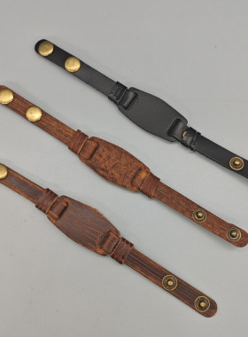 欧美复古跨境手镯代发真皮手链朋克手环简约做旧编织男牛皮花百饰