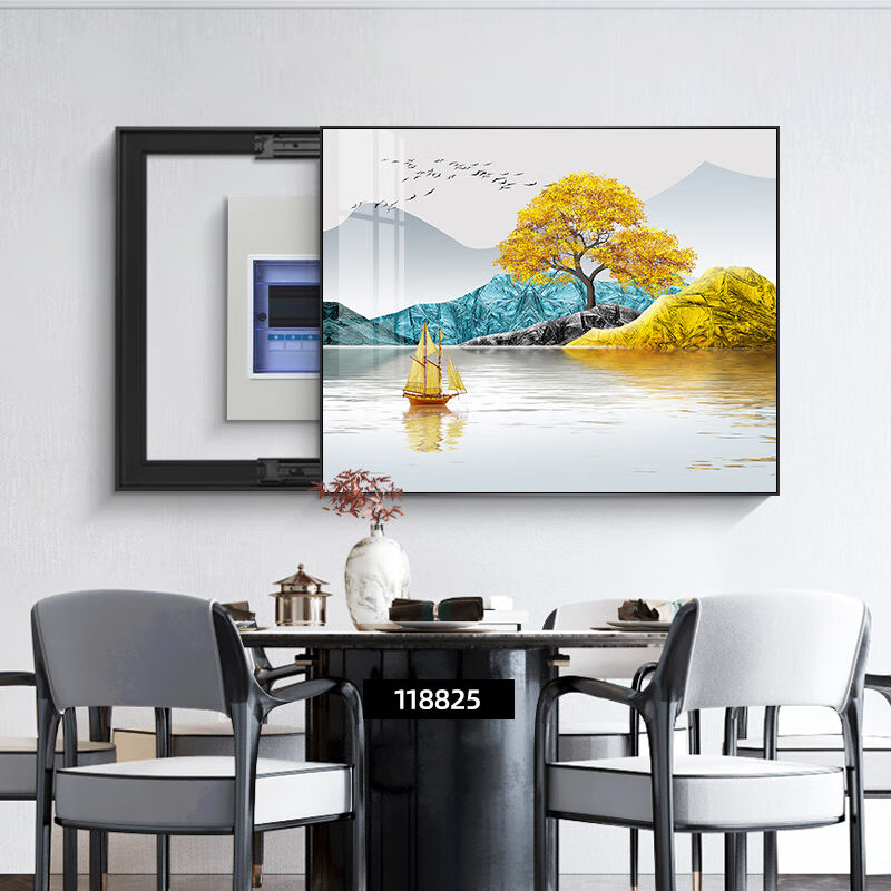 柳棠居电表箱画装饰画免打孔配电箱电盒子遮挡挂画山水风景电源开 - 图3