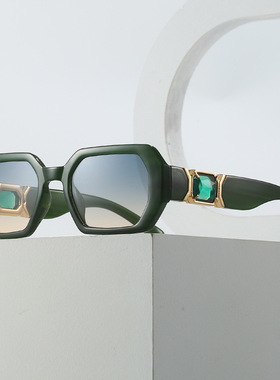 英国moleubak新款多边形太阳镜 欧美个性方形钻石炫酷街拍墨镜女