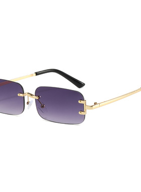 英国moleubak新款高级感无框太阳镜时尚切边方框眼镜辣妹防晒