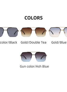 英国moleubak热款双粱方形太阳镜欧美个性简约半框飞行员时尚