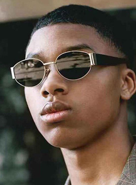 英国moleubak茶色椭圆太阳镜新款女欧美ins复古小框嘻哈酒吧蹦迪