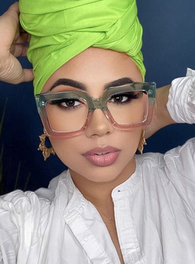 英国moleubak欧美潮流眼镜框方形大框简约平光镜防蓝光ins凹造型