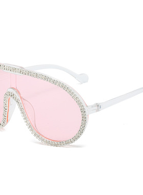 英国moleubak新款大框一体蛤蟆镜 个性镶钻奢华连体时尚飞行员