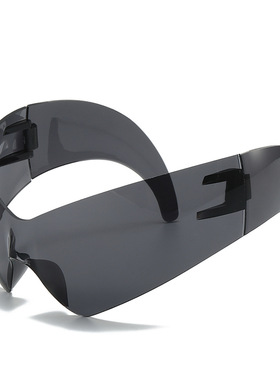 英国moleubak新款一体式猫眼太阳镜 欧美风个性大框连体yk喜欢