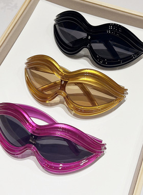 英国moleubak新款欧美时尚yk太阳镜女连体异形墨镜女sunglasses