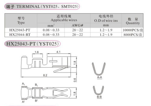 HXH YST025-PT YST200-PT红星连接器红星端子HX25043-PT 20012-PT - 图1